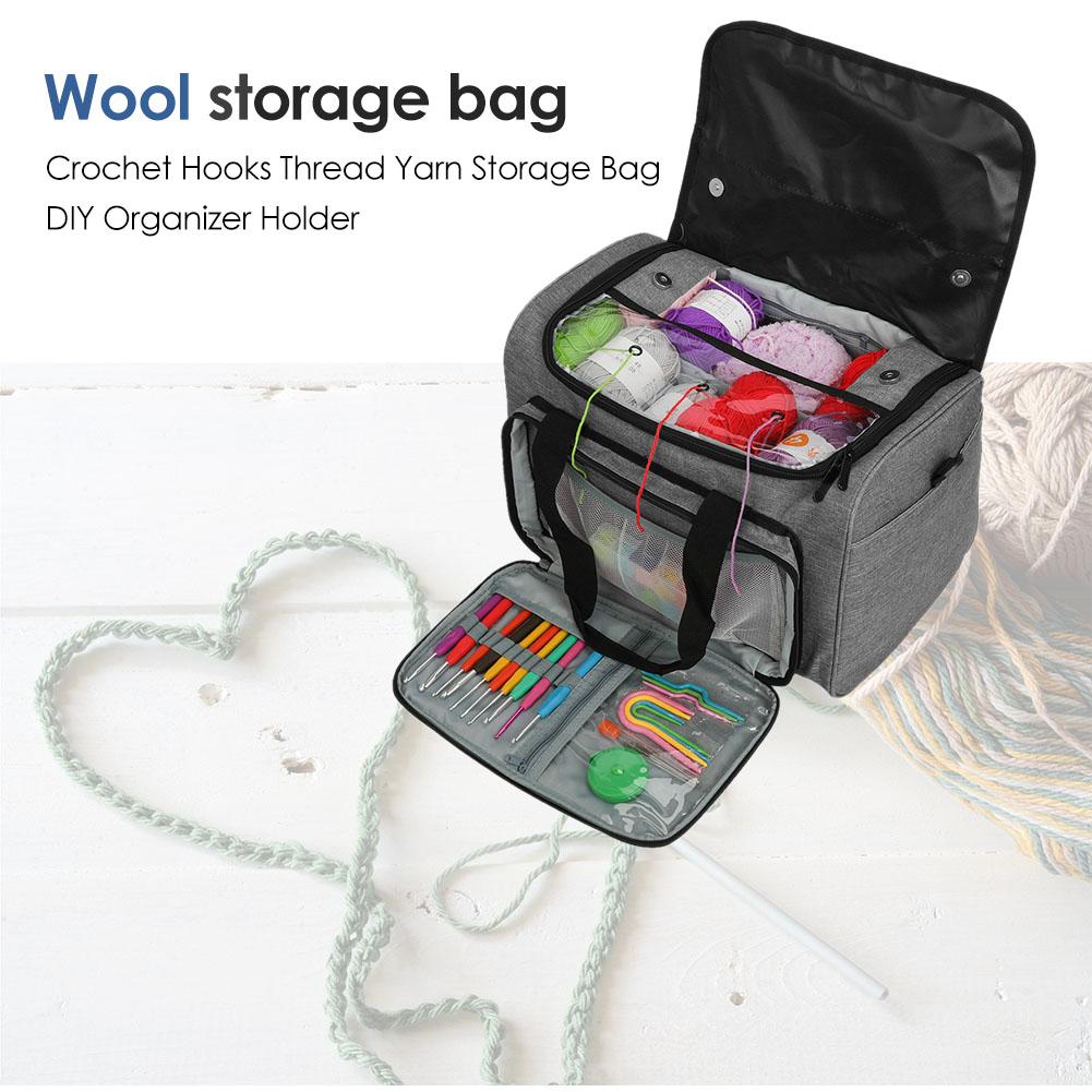Storage Bag For Crochet Knitting Accessory Crochet Hooks Thread DIY Convenient Holder Wool Brooch Knitting Sewing Box