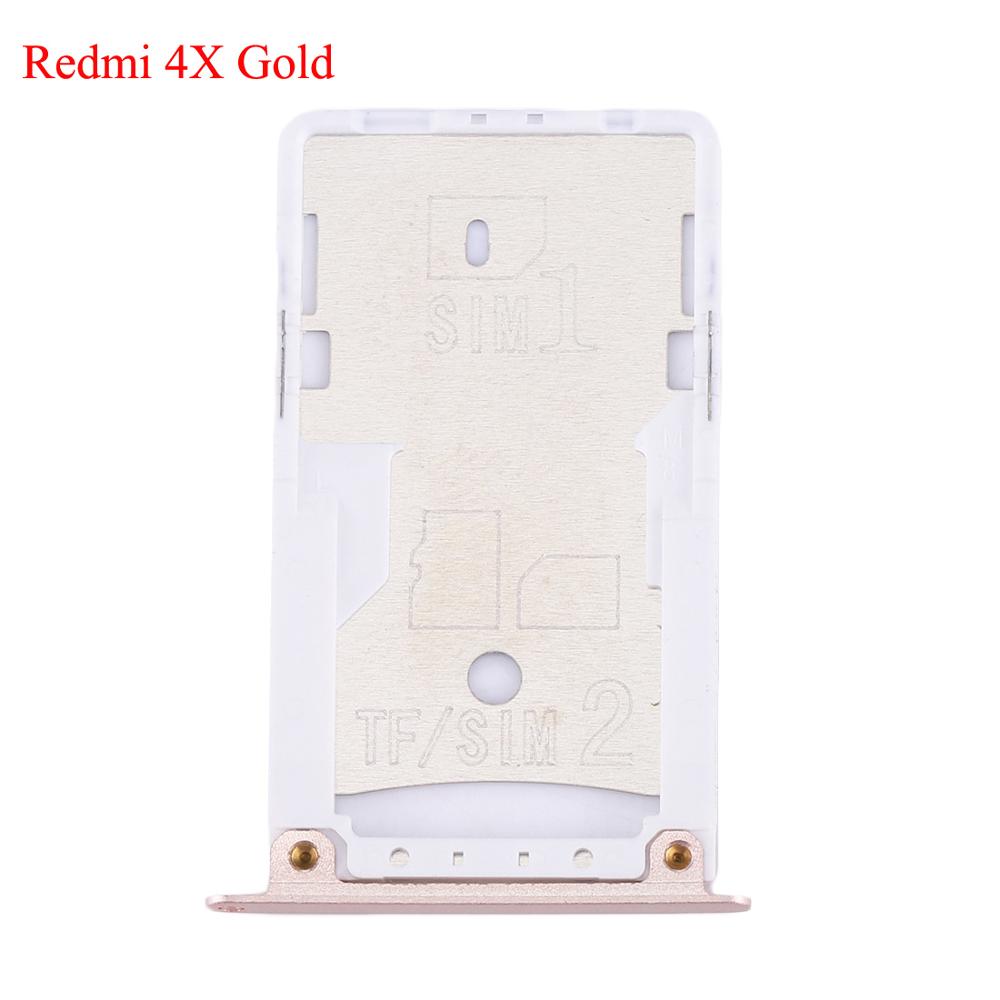 SIM Card Tray Socket Slot Holder Adapters Replacement Spare Parts for Xiaomi Redmi 4A / 4X SIM &amp; SIM / TF Card Tray Adapters: For Redmi 4X Gold