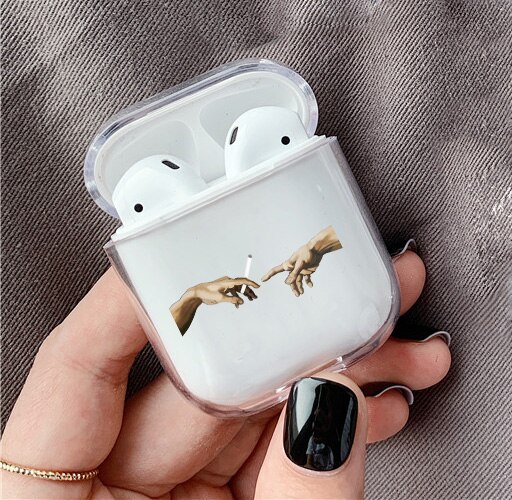 Estuche rígido con patrón de arte abstracto para Airpods Pro ESTUCHE DE LUJO transparente para auriculares Bluetooth estuche protector para fundas Air pods 3/2: Style 5