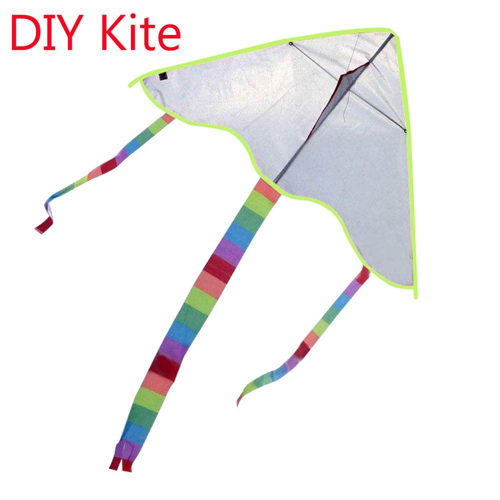 Cometa de arco iris de , lote de 2 unidades con herramientas de vuelo, cometa deportiva divertida para exteriores, cometa de Color triangular para niños,