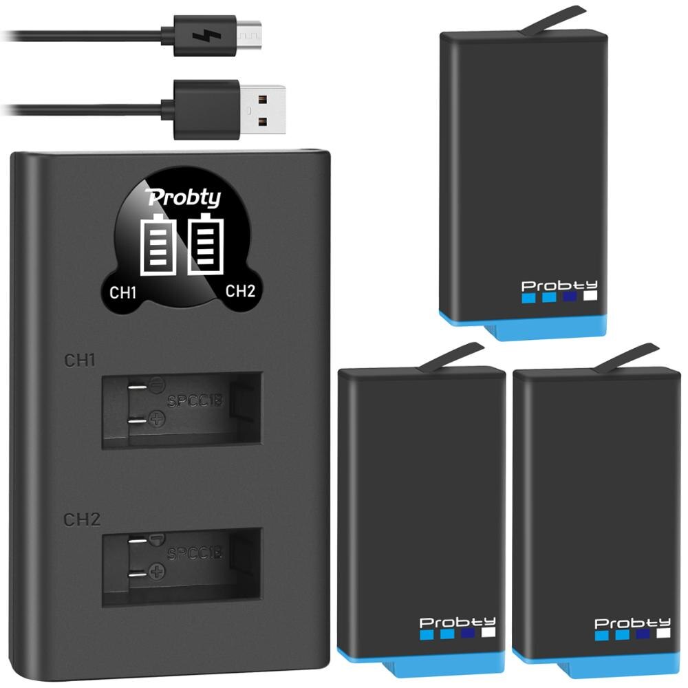 1680mAh Batterie Für GoPro Max Akku + LED Ladegerät 360 Panorama Aktion Kamera Zubehör