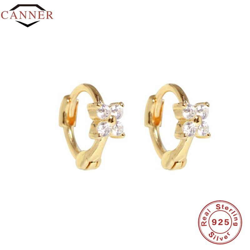 Dåse europæiske og amerikanske luksus små ringøreringe 925 sterling sølv runde øreringe til kvinder piger øreringe smykker: Form 2 guld