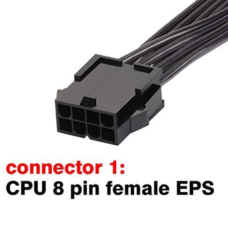 EPS 8 Pin Power Extension Cable, ATX CPU 8 Pin Female to 8(4+4) Pin Male EPS Extension Cable,12 Inches