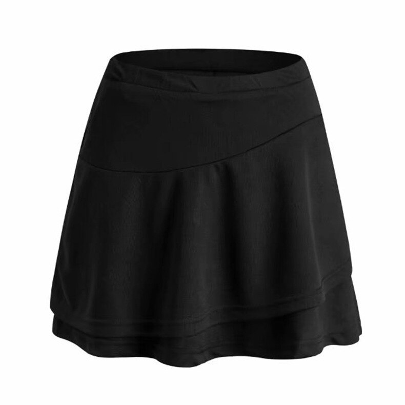 Tenniskjol dam löpning sport kjolar med shorts skorts dam minikjol tennis tennis mujer golf kjol skort: Svart / Xxxl