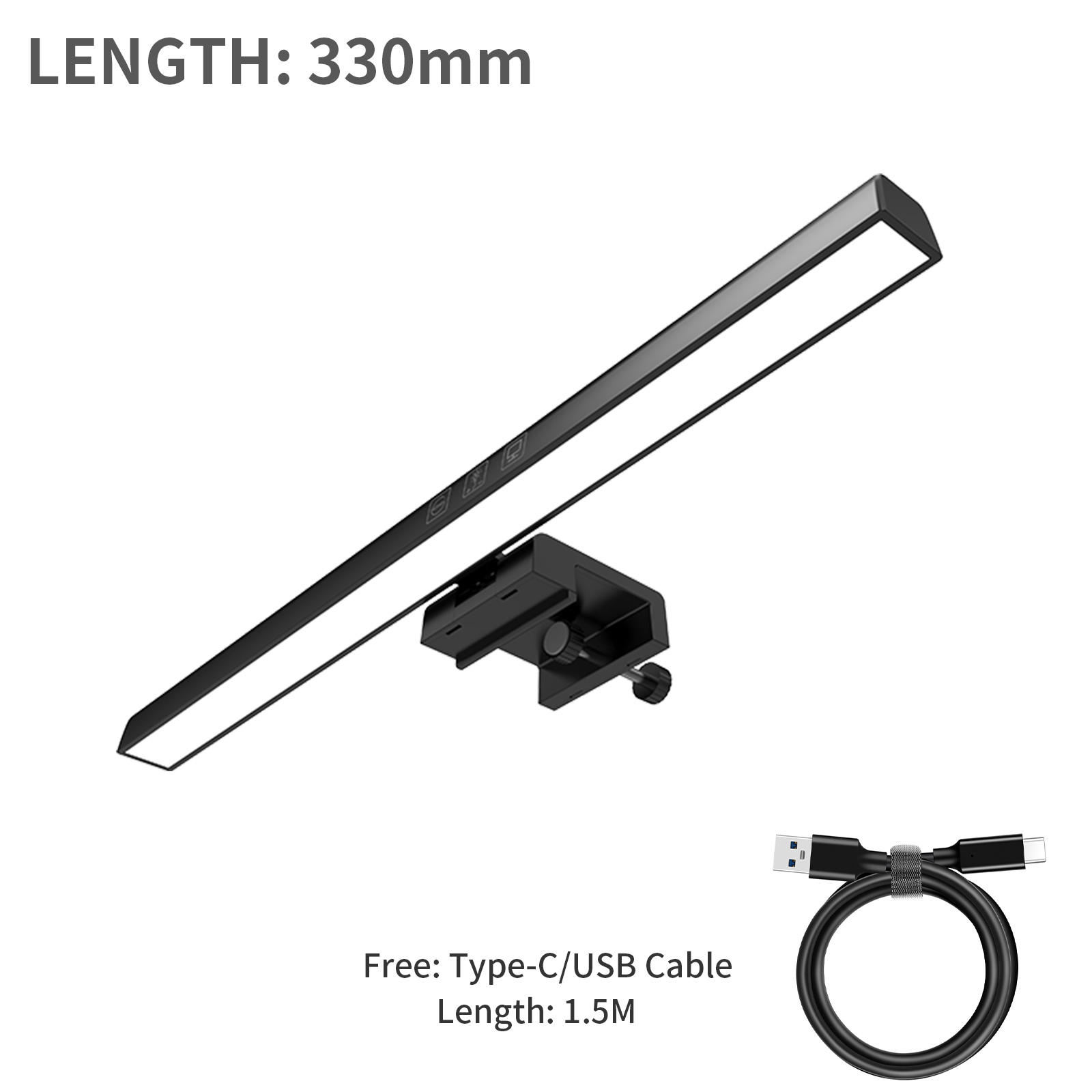 300/500mm led computer bureau schermbalk lamp traploos dimmen usb oplaadbare lamp leeslamp draagbare high touch lamp: Goud