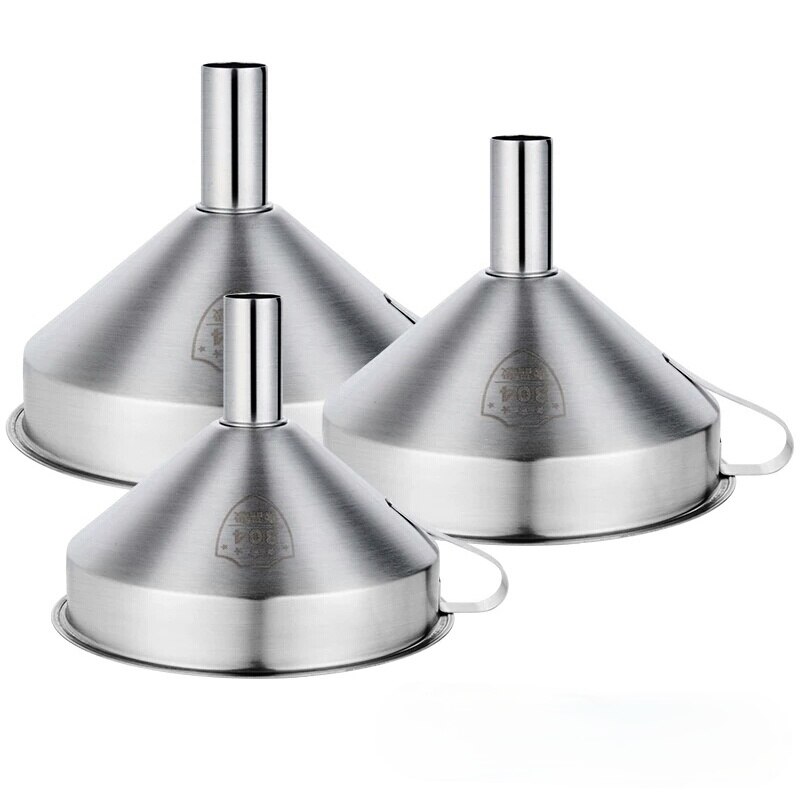 Embudo de acero inoxidable cocina embudo metal embudo para aceite y líquidos filtro extraíble cocina gadgets Accesorios de herramientas de cocina
