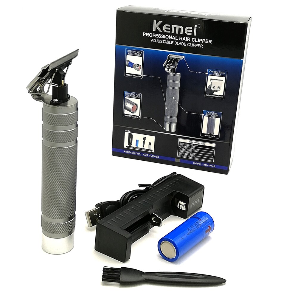 Kemei Glatze kabellos Haar Haarschneidemaschine 0 mm Männlichen Carving Trimmer Glatze Rasieren Schaber Kurze Haare Schneiden Abschluss Maschine: 1974B