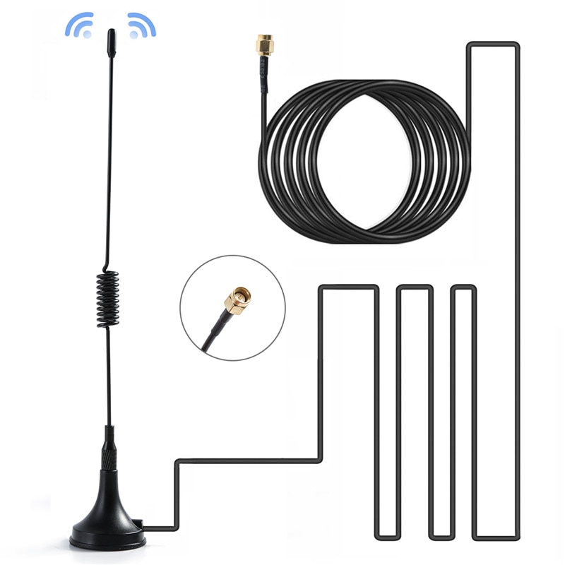 SOONHUA 5dbi antenna 315Mhz SMA Connettore Maschio per il Segnale Radio di Prosciutto aumento Ripetitore senza fili con base Magnetica 1.5m linea antenna