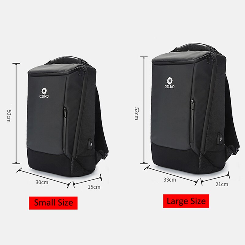 OZUKO 17 "Laptop Rucksack Männer Wasserdichte Große Kapazität Multifunktions Rucksäcke Männlichen USB Business Zurück Pack Reisetasche Mochila