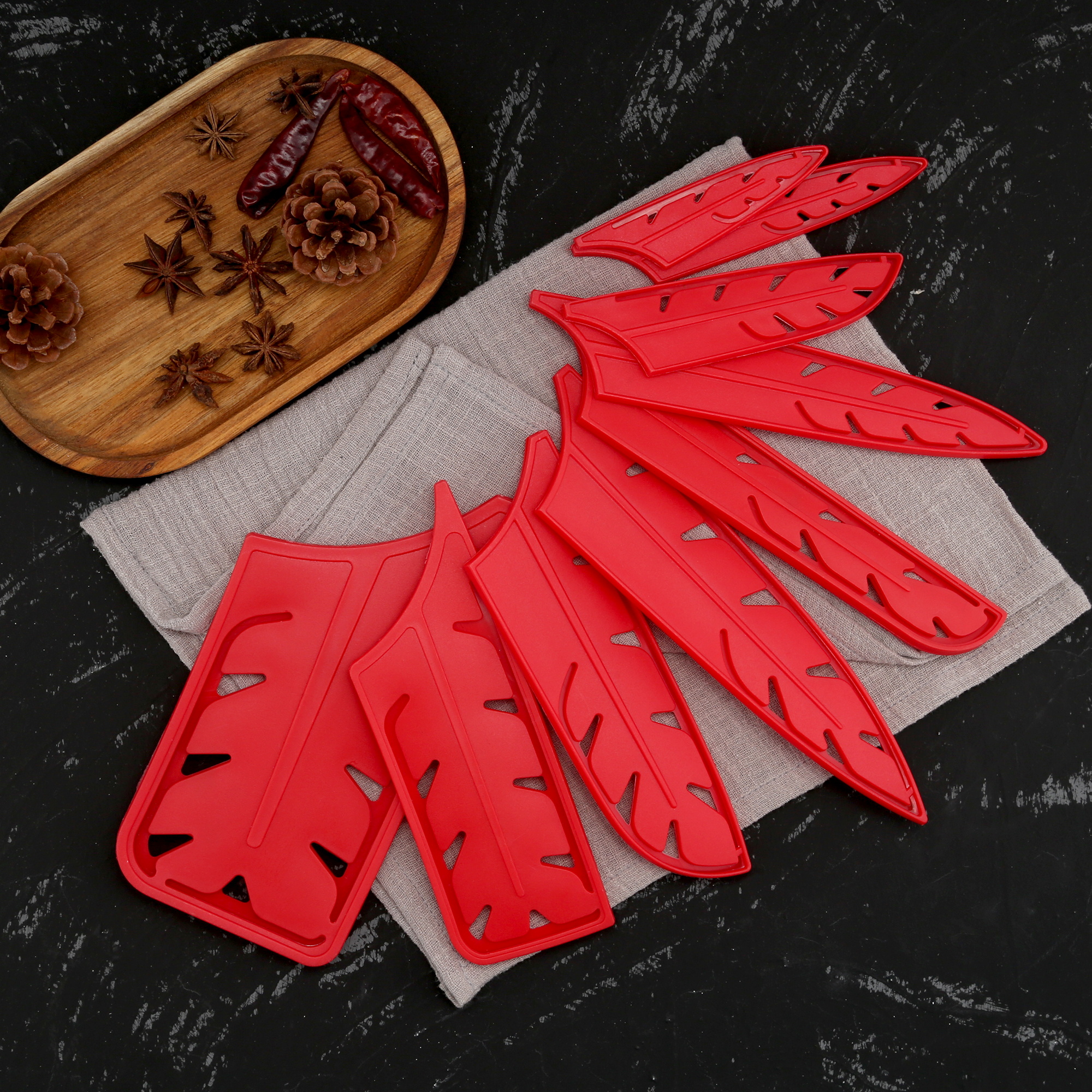 9pcs Knife Sheath PP Material Knife Coves Kitchen Knives Edge Guard Protective Case Knife Sleeves for Chef Slicing Bread Knives
