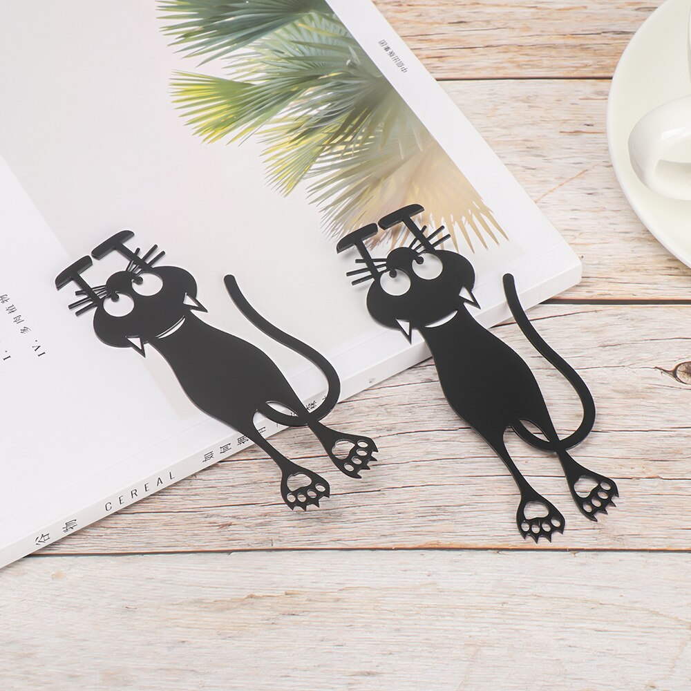 Marcapáginas 3D estéreo con forma de gato, marcapáginas de dibujos animados de animales encantadores, de paginación para estudiante, de chica, plástico, lindo