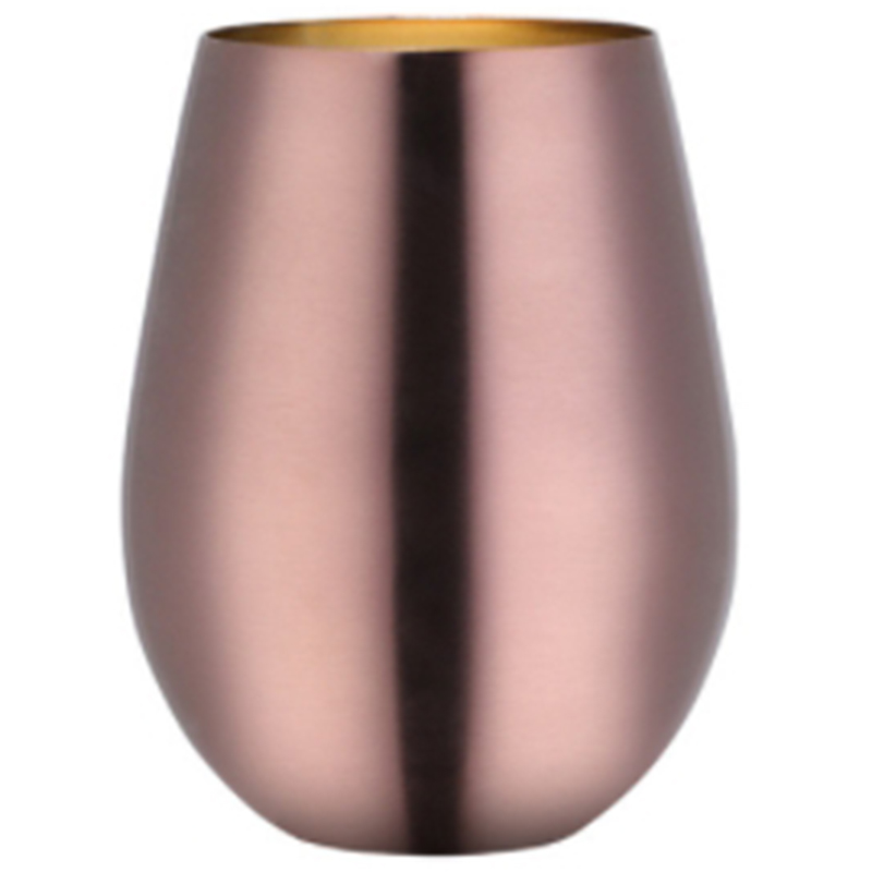500ml öl vin kopp öl tumbler cocktail juice mjölk kopp metall dricksmugg: Rosa guld