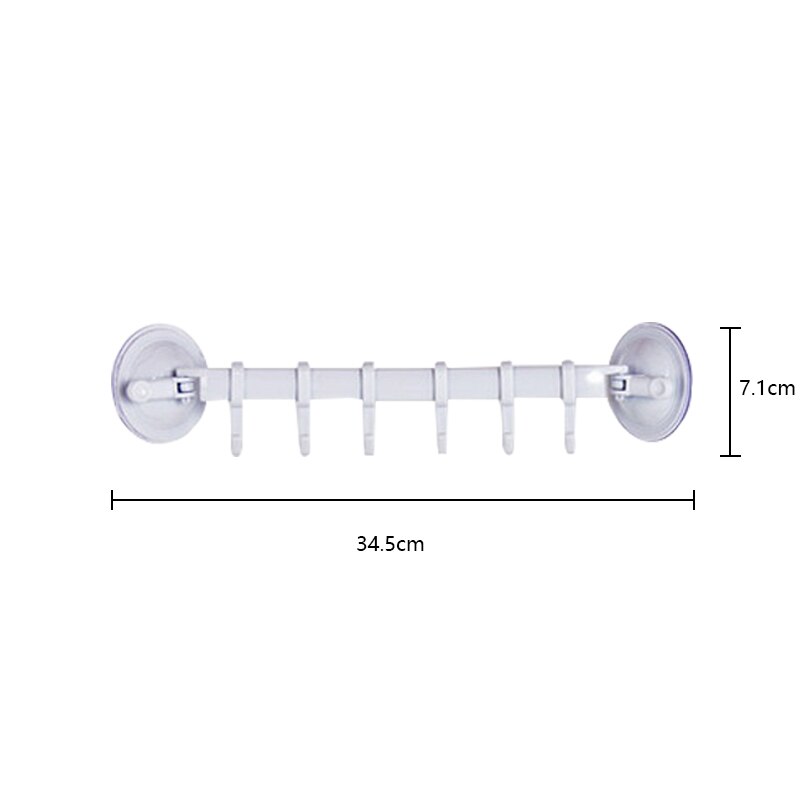 Wall-mounted Kitchen Hooks Suction Cup 6 Hooks Strong Adhesive Hook Bathroom Corner Nail-free Seamless Rack Hanger Hook Shelves: 8
