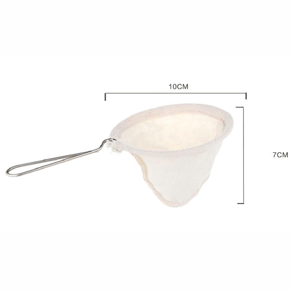 Herbruikbare Koffiefilter Zak Roestvrij Stalen Handgreep Flanellen Doek Zeef Dropping Pot Mesh Mand Gereedschap