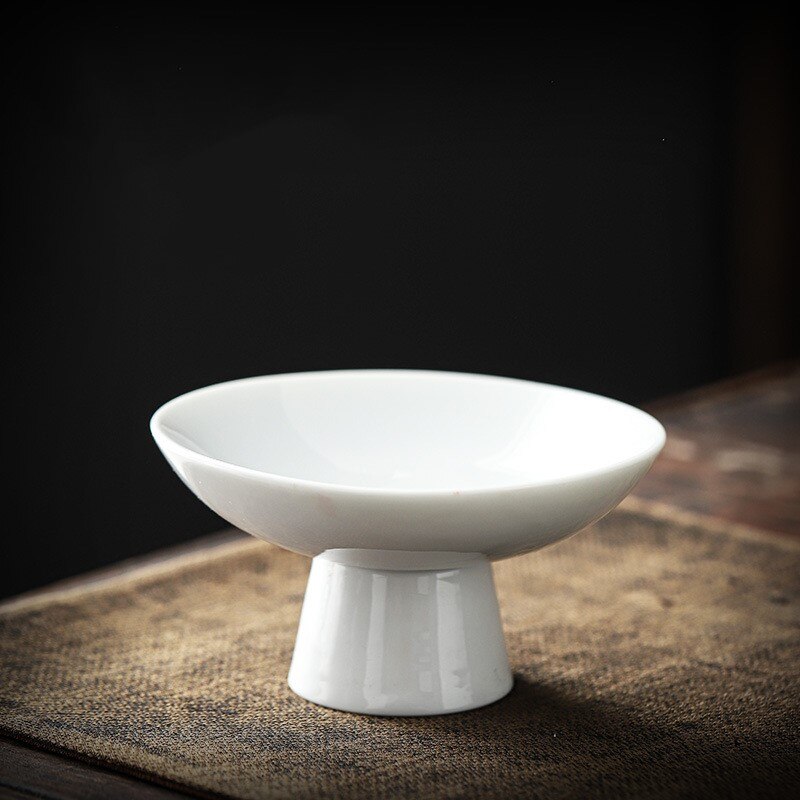 Japanese Ceramic Tea Tray Teaware Kung Fu Tea Set Snack Tray Fruit Tray Serving Tray Tea Ceremony Accessories: Bright white