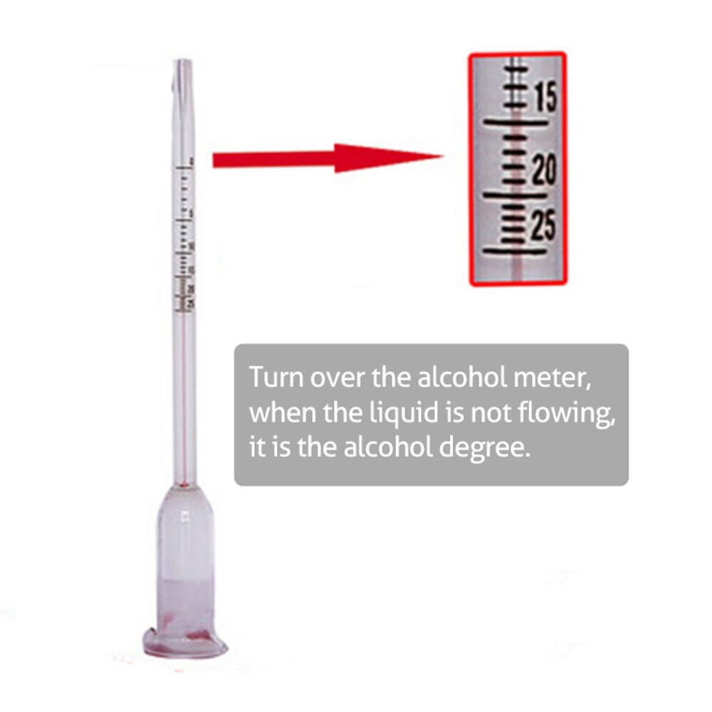 Glass Wine Alcohol Meter 0-25 Degrees Household Winemaking Measuring Alcohol Degree Tool Personal Winemaking Tools