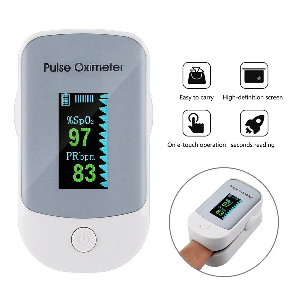 Fingertip puls oximeter hjem digital puls oxymeter led oled bærbar finger puls oximeter spo 2 digital blodtryk enhed