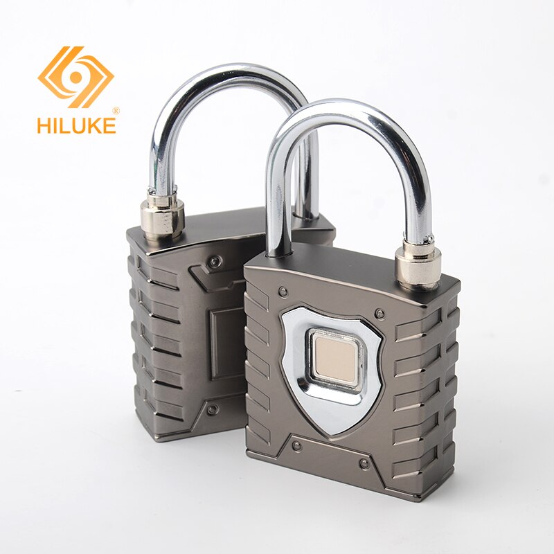 HILUKE security keyless USB rechargeable bluetooth warehouse door lock fingerprint smart padlock quick unlock Zinc alloy metal s