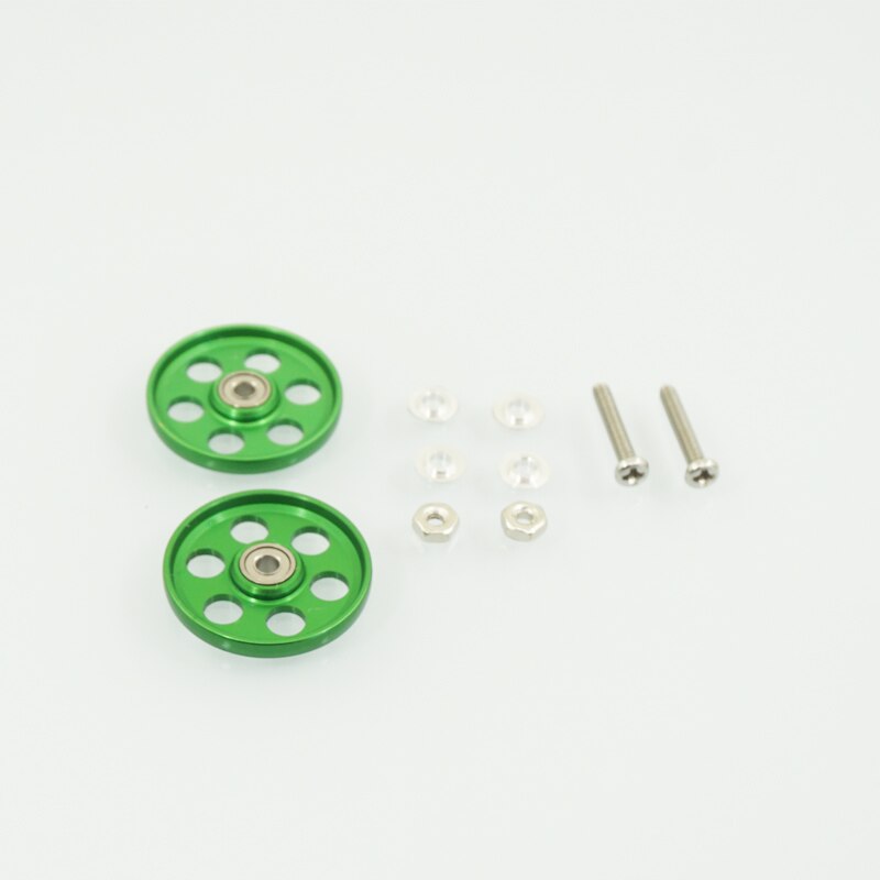 MINI 4WD self-made tamiya parts aluminium alloy 19mm 6 holes rollers 10color 1 set price: Green