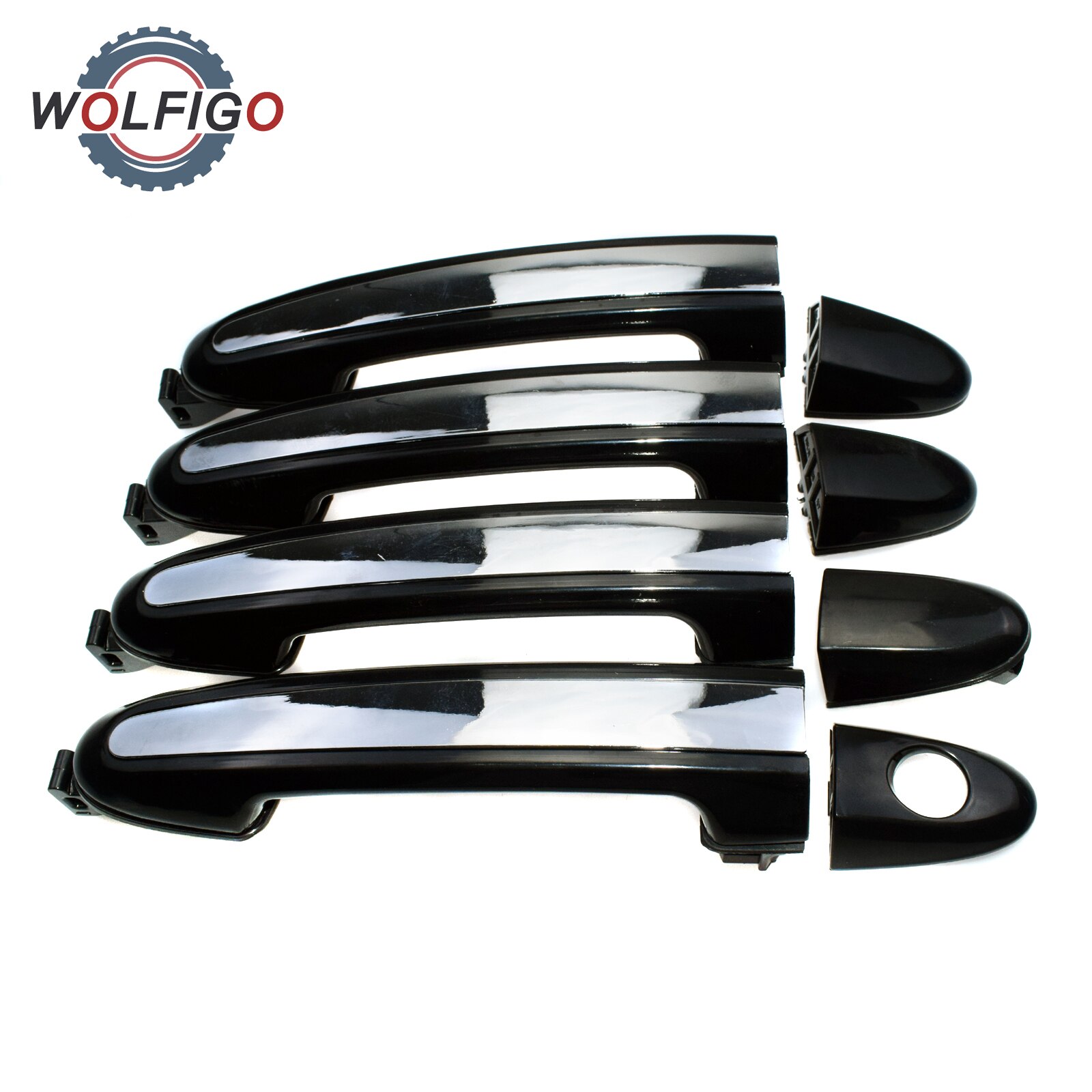 WOLFIGO Black Chrome Voor Achter Links Rechts Exterieur Deurklink Voor Hyundai Santa Fe 2007 826512B000 82661 83651 836612B000