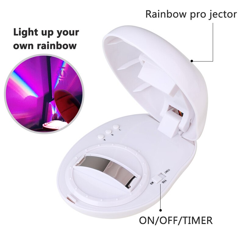 Regenboog Projectie Lamp Led Kleur Nachtlampje 3 Modi Projector Stijl Eivormige Tafellamp Voor Kinderen Slaapkamer Thuis decor