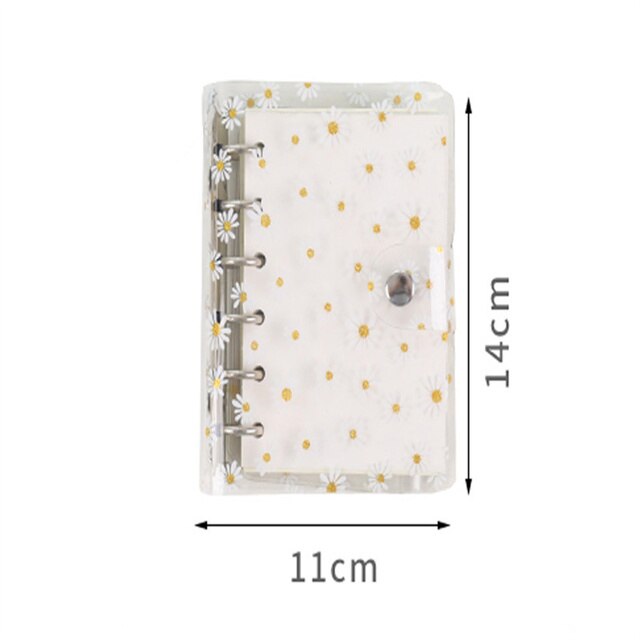 Schattige Daisy Notebook Cover A6 A7 Transparante 6 Ringen Bindmiddel Bestandsmap Diy Notebook Pvc Shell School Kantoorbenodigdheden: A7