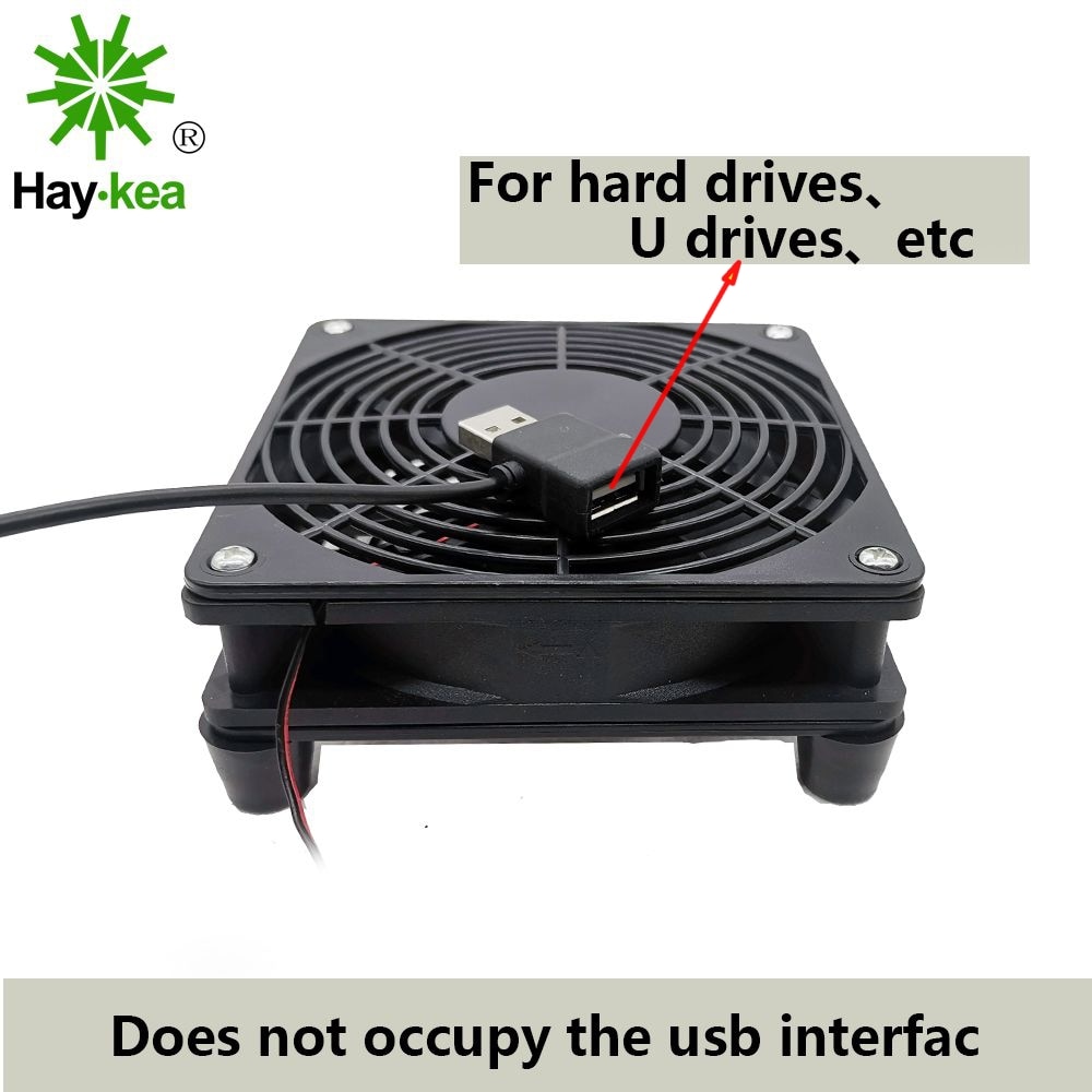 5V USB power Router Fan TV Box Koeler 120mm PC DIY Cooler W/Schroeven Beschermende netto Stille desktop Fan: Single Fan 2000RPM