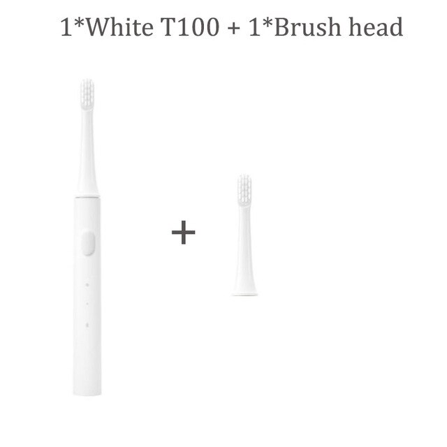 Original Xiaomi Mijia T100 Mi Smart Electric Toothbrush 46g 2 Speed Xiaomi Sonic Toothbrush Whitening Oral Care Zone Reminder: white add 1 head