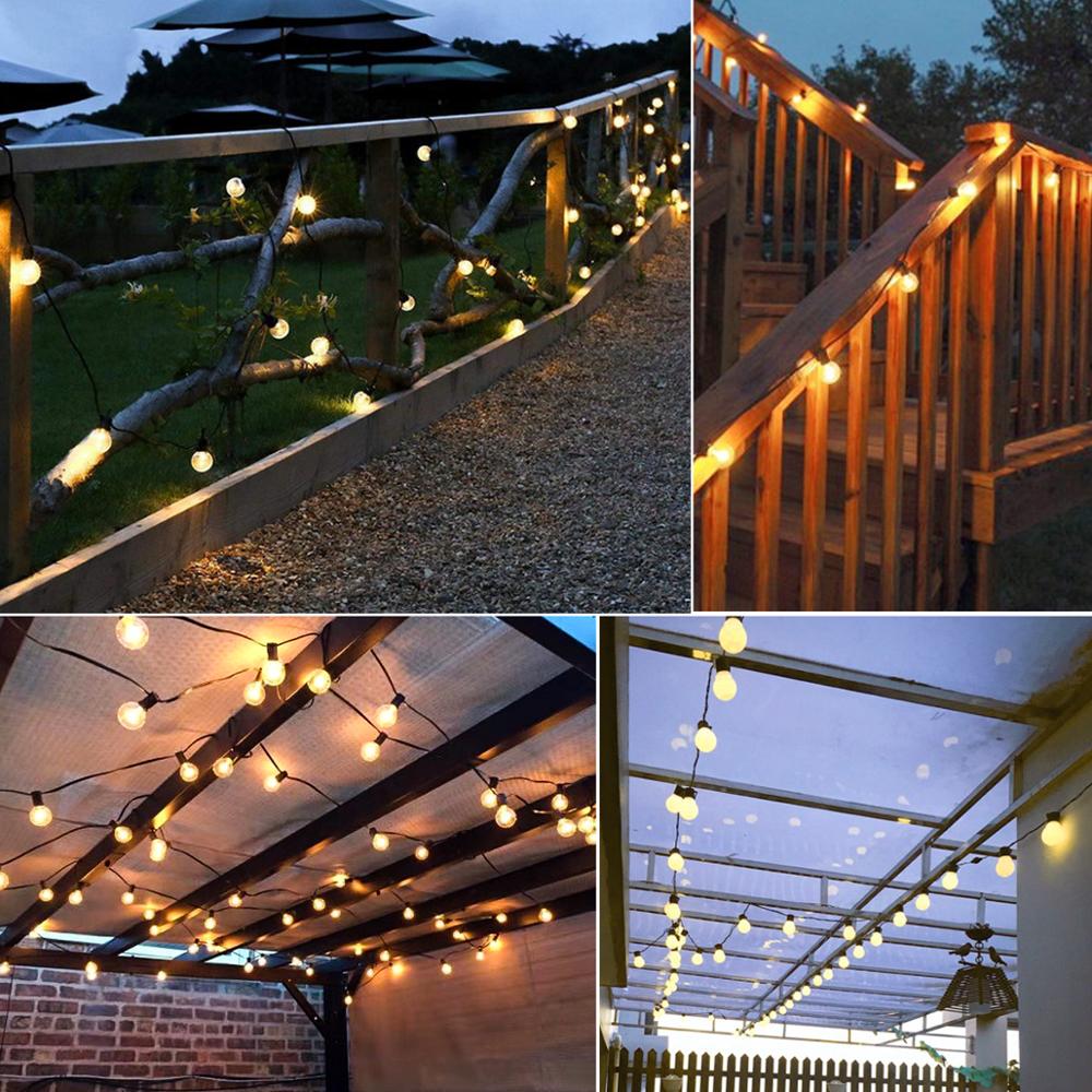 LED Garden Lights 2.5M 5M LED Solar Lawn Lamp LED Globe Bulb String Light Solar / 220V Powered Outdoor Home Lighting Decoration