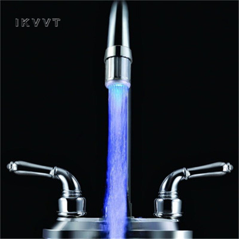 LED Faucet Light Tap Nozzle RGB Color Blinking Temperature Faucet Aerator Water Saving Kitchen Bathroom Accessories: Blue
