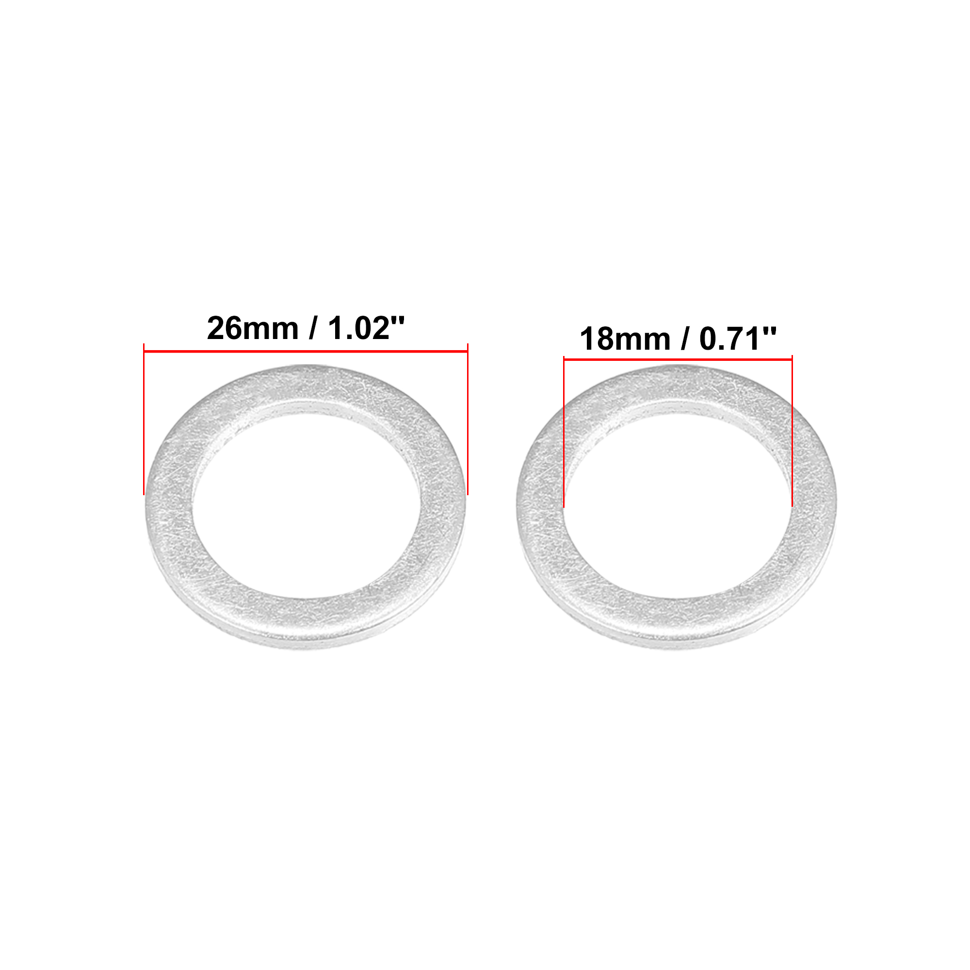 X autohaux 15 stk. motoroliepresserskiver bundproppakninger 14/16/18/20/22 mm stk. aluminium sølvfarvede bilreservedele: Guld