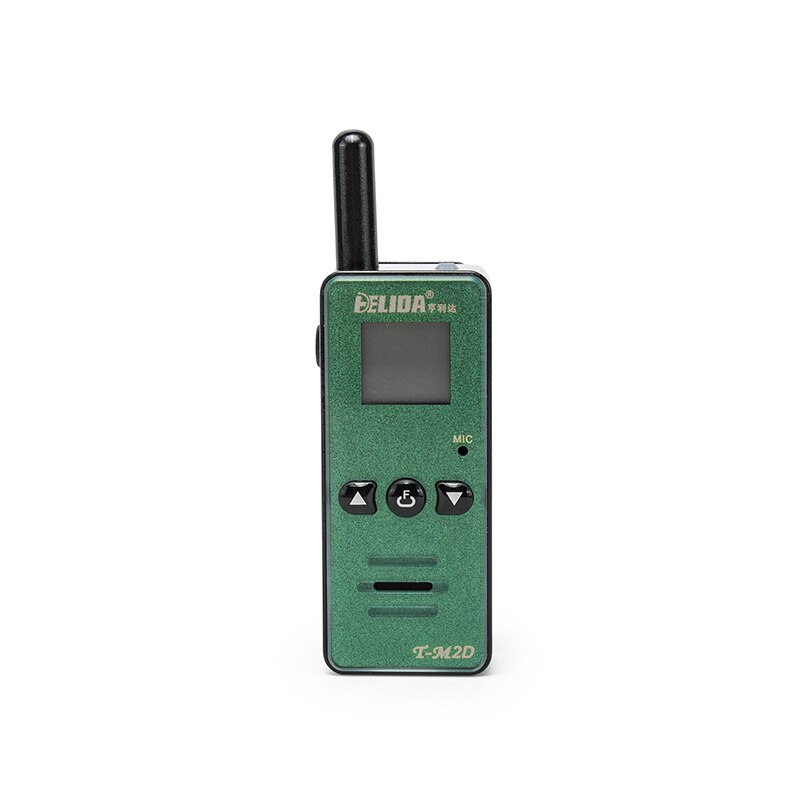 1 unidad, HELIDA T-M2D, 2W, Super Mini Radio bidireccional FRS GMRS UHF 400-520MHz, Mini WALKIE TALKIE: Green / Euro