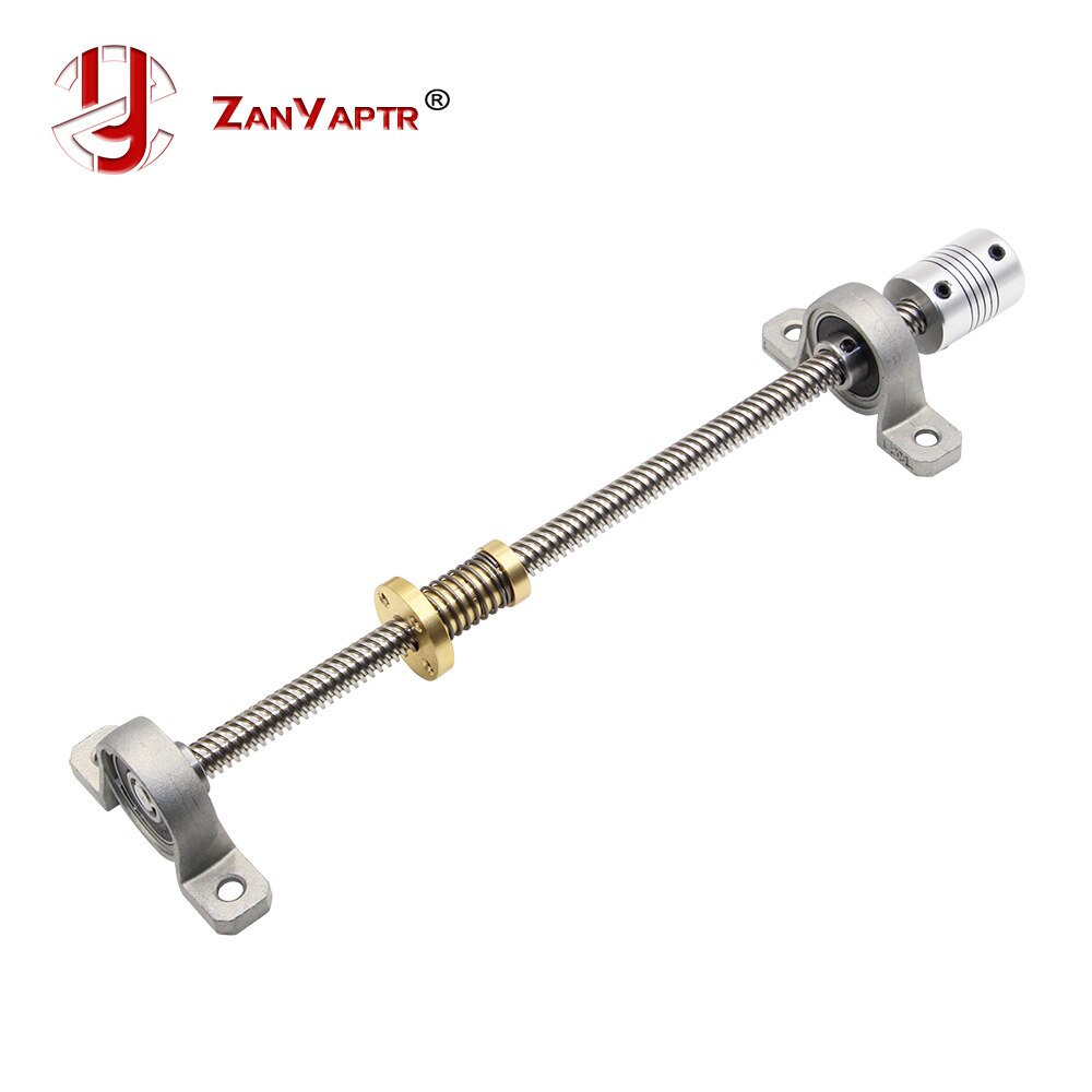 T8 Lead screw Trapezoidal 500mm 8mm + Anti-Backlash Nut + KP08 bearing Bracket +Flexible Coupling For 3D printer & CNC