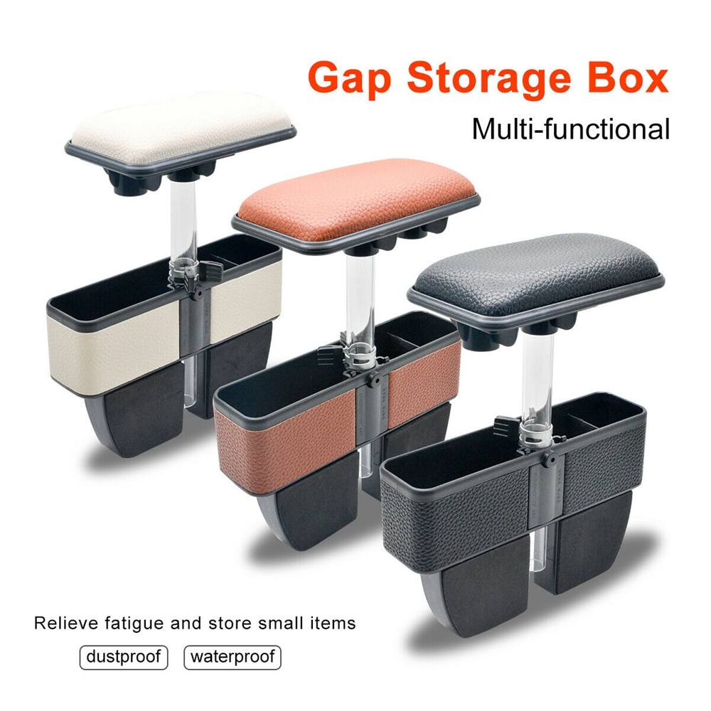 Verstelbare multifunctionele grote opbergruimte armsteun middenconsole pu-leren pads universele auto middenconsole armsteunen