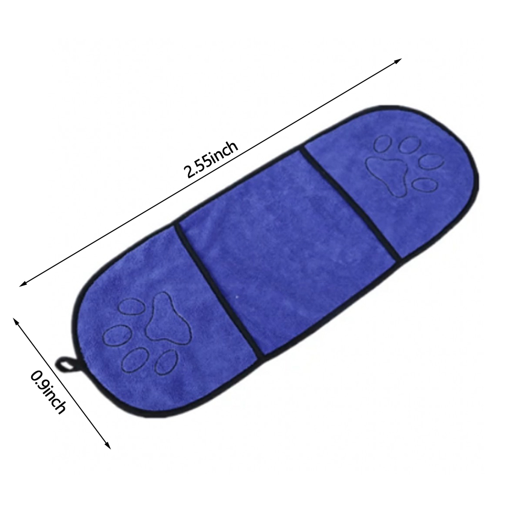 Pet Dog Bath Towel Microfiber Ultra-Absorbent Cat Small Dogs Drying Towel Blanket With Pocket For Large Dogs Bathrobe 23*65cm: Dark Blue