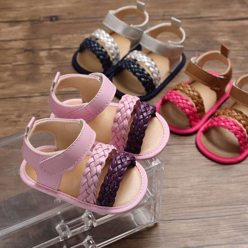 Triursus merk baby meisjes open teen sandalen zomer baby sandalen meisjes pu leren klompen baby eerste loopschoenen