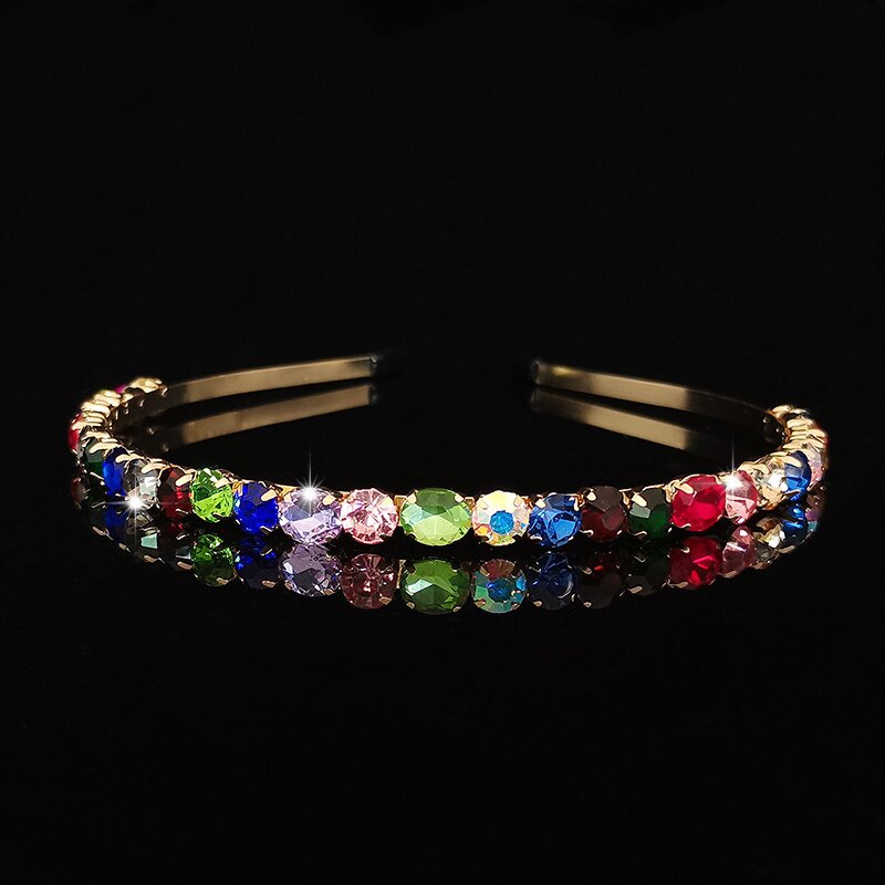 Ladies Tiaras Full Crystal Simple Hair Bands Hair Hoops Lady super flash Wedding Hair Accessories: XZ009color
