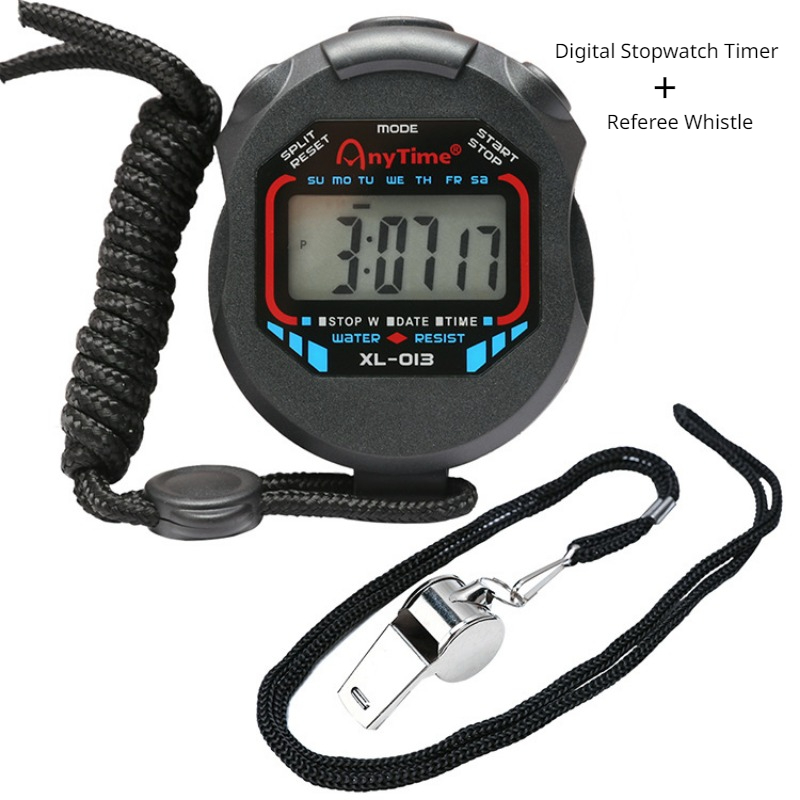 Professionele Handheld Digitale Stopwatch-Timer Scheidsrechter Fluit Sporttraining Timer Chronograaf Stopwatch 0.01S Precisie-Timer: Rood