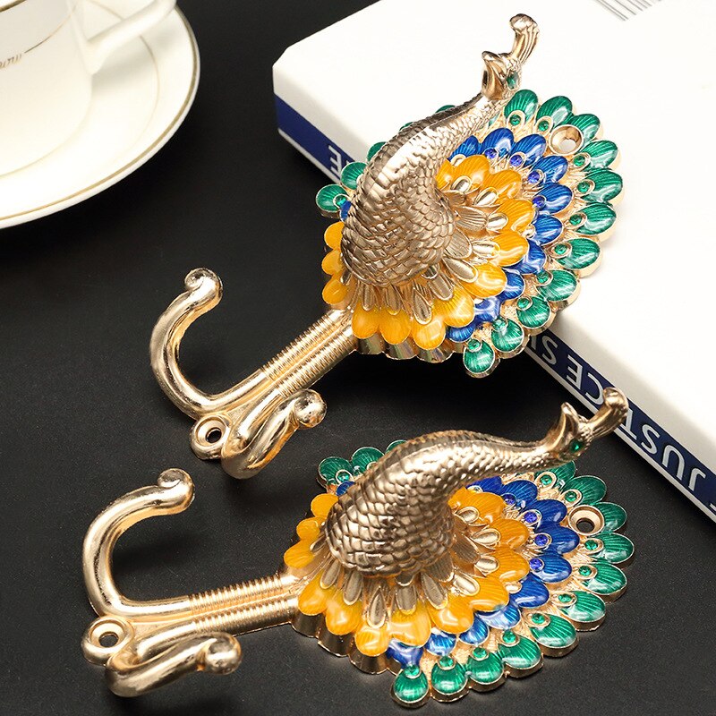 Tenture murale crochet Vintage paon pour suspendre vêtements chapeau écharpe clé paon cintre support décoration murale rideau crochets décor à la maison