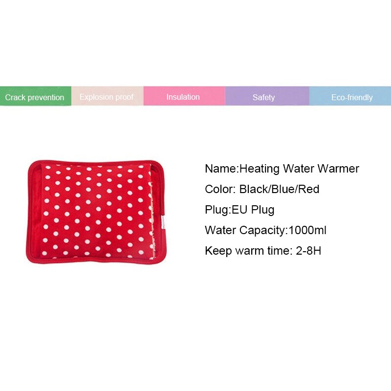 Bolsa de agua para invierno, calentador de manos eléctrico con enchufe europeo, botella de agua con carga, bolsa de agua , bolsa calefactora, bolsa de agua