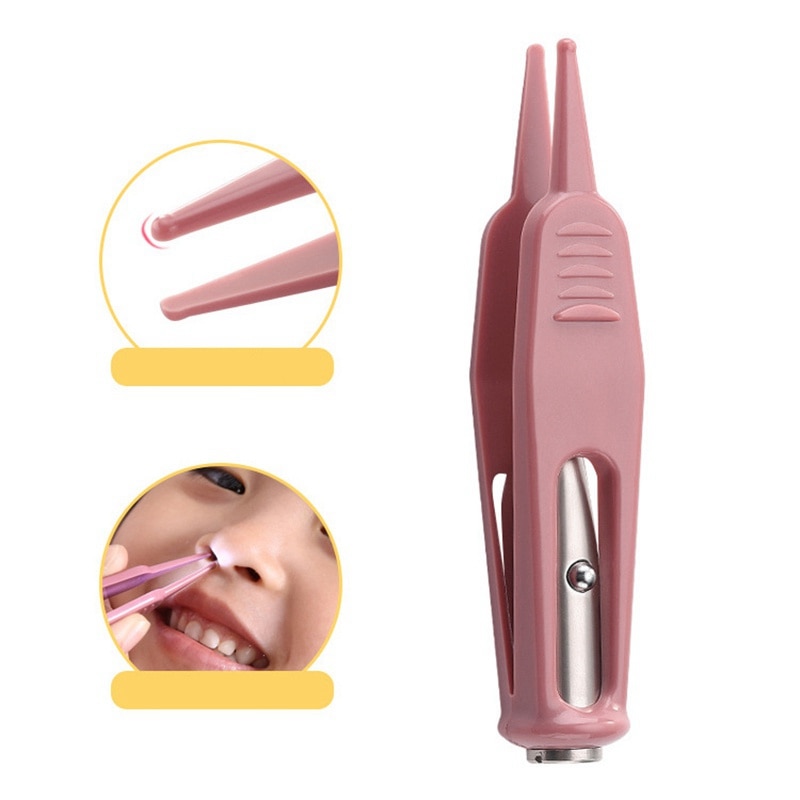 Bébé Nettoyage Pince Oreille Nez Nombril Nettoyant Décapant En Plastique LUMIÈRE LED Forcep Soins Du Corps Bébé Nez Pince À Épiler Avec Lumière LED