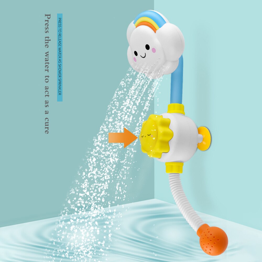 Baby badelegetøj børn vandlegetøj vandfald badekar brusere badning sugekop suger spray spil til børn sky regnbue