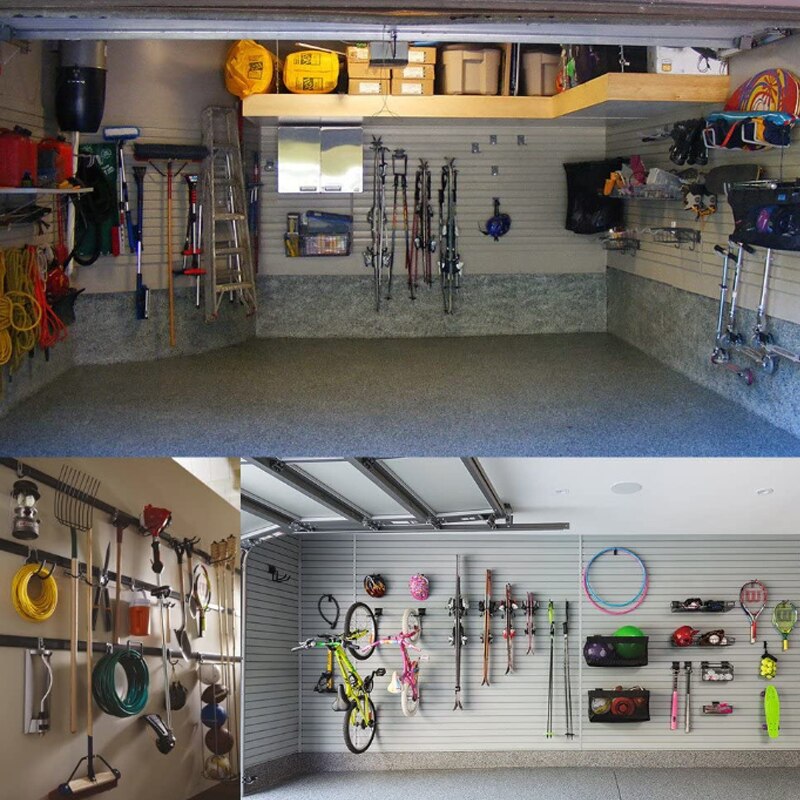 Haak garage opslag gereedschap aan de muur gemonteerde zware u-vormige gereedschapshouder dubbele garage organizer haak antislip coating benodigdheden