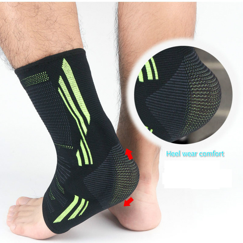 Tobillera antiesguince para pies, cubierta de compresión deportiva con protector de pie acolchado de silicona, para fútbol, baloncesto y ciclismo, 1 ud.