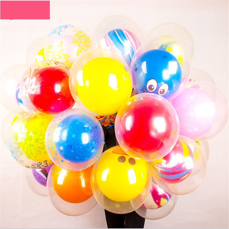 12-Inch Double-Layer Transparent Latex Balloon Birthday Party Decoration Baby Shower Mix and Match