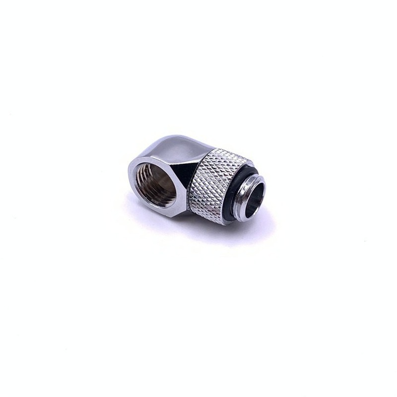 Flat Head Computer Water Cooling Flat Rotation 90 Degree Elbow Can Rotate 360 Degrees Right Angle Rotation Bend Silver Black