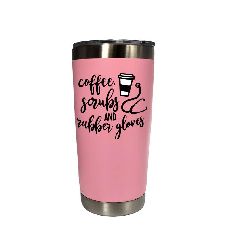 d'infirmière 30 oz gobelet voyage voiture bière tasse vide flacons isolés en acier inoxydable Thermos tasses à café: 20 oz pink