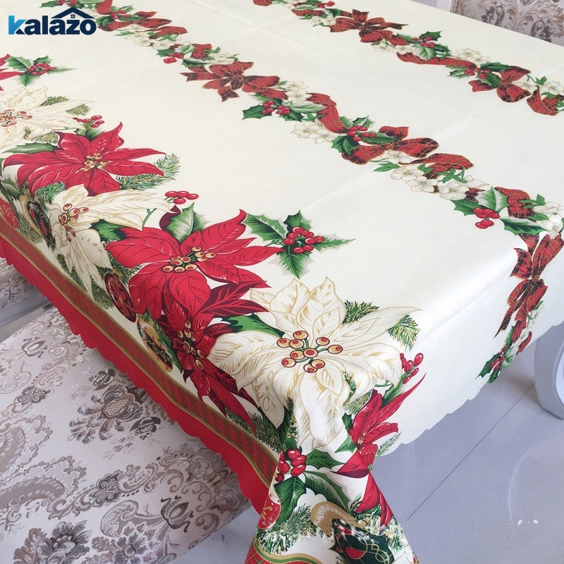 Nuovo Anno Panno di Tabella Di Natale di Plastica Tavolo Rettangolare Tovaglie di Stoffa Decorazione Della Casa Natale