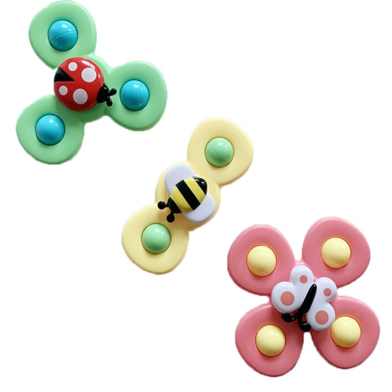 Baby Big Cartoon Insect Flower Spinner Fidget Spinner Top With Sucker 54DF: Default Title