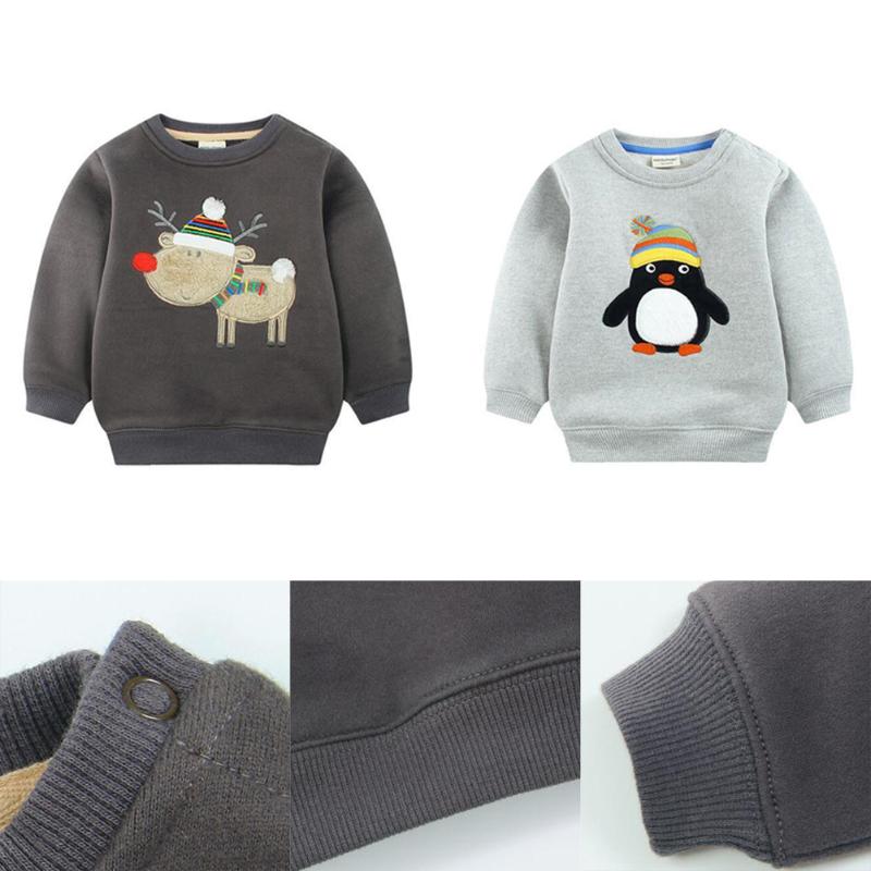 Peuter Kids Jongens Cartoon Gedrukt Casual Kleding Lange Mouw Tops Fleece